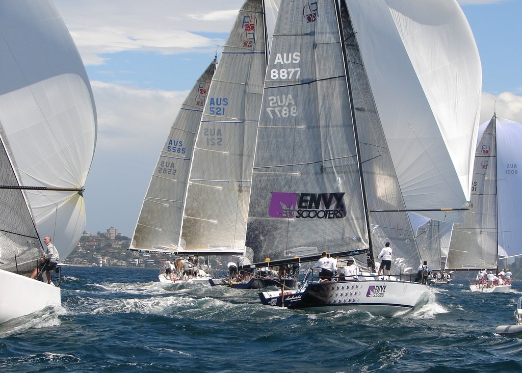 Easy Tiger, Hooligan, Lambourdini, Forty downwind - Farr 40 Australian Championship &copy; Erin McKnight